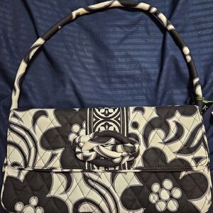 Vera Bradley Black and White Floral Shoulder Bag